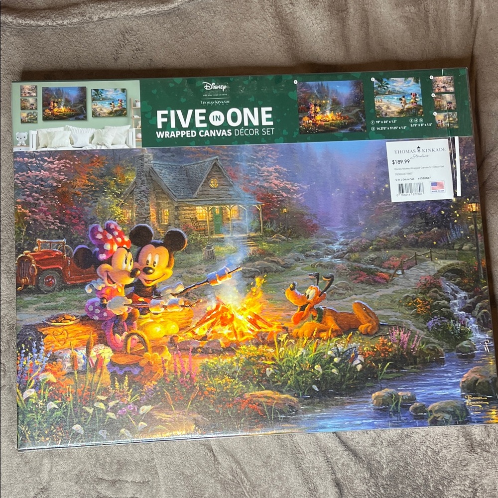Disney Vibrant Canvas Art Set with Mickey and Minnie